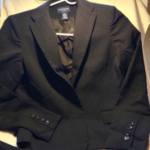 Ann Taylor 4P Black with Navy Pinstripes Excellent Condition